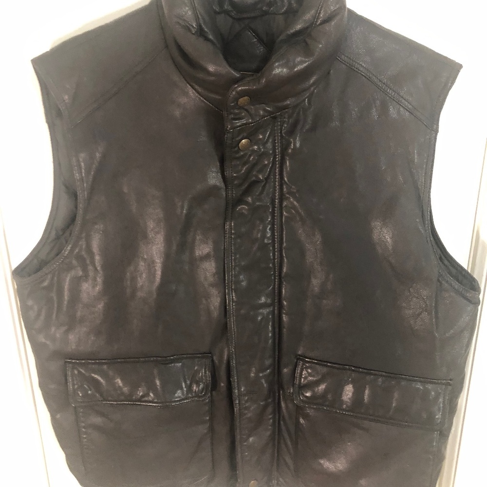 Men's Dark Brown Leather Vest